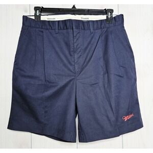 Miller Beer Men's Navy Blue Shorts Size‎ 35 Pockets Pleated Delivery Distributer
